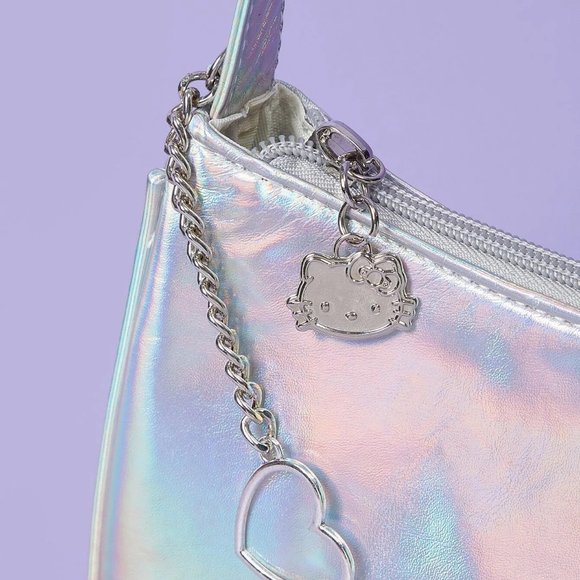 Hello Kitty & Friends Heart & Chain Decor Holographic Baguette Bag - Picture 5 of 6